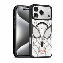 Miniso Marvel Avengers 蜘蛛人個性化蜘蛛網 MagSafe 磁吸充電手機殼，相容 iPhone 17/17 Pro Max/16/17 Pro/15/14/16 Plus/17 Air/13/15 Pro/12/15 Plus，男款防摔保護殼，相容 Apple - 黑色 - 查看 4