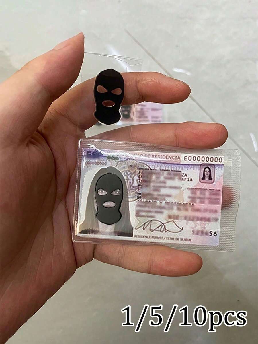 1/5/10pcs ID Photo Privacy Card Holder - PVC Frosted Card Sleeve, Crystal Adhesive Craft, Driver's License Card Holder, Suitable For Office, School, Credit Card, Work Badge And Key Card, Convenient To Carry, Compact And Lightweight