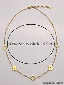 Camhanno 2 buah Kalung Wanita Stainless Steel Berlapis Emas 18K Anti Pudar, Desain Unik Bentuk Daun Semanggi Empat, Indah dan Tahan Lama, Cocok untuk Perjalanan Sehari-hari, Tahan Gores dan Aus, Rantai Tulang Selangka untuk Dipadukan - Emas - View 4