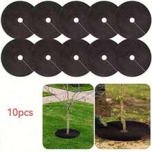 10pcs Reusable Garden Ground Cover, Breathable Moisture-Retaining Tree And Lawn Mat, Frost-Proof And Pest-Proof Covering Cloth, Plant Mat, Tree Protection Mat, Effectively Inhibits Growth And Protects Plant Roots - Multicolor - View 11
