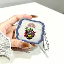 漫威漫畫超級英雄復古團體 AirPods 保護殼 透明防震殼 附鑰匙圈 適用於 AirPods 1/2/3/4 及 Pro/Pro 2 代 新 AirPods Pro 3 聖誕襪小禮物 送女友 - Transparent - 查看 1