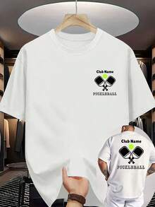 [Selección Premium de Niu Wang]Nueva camiseta casual de verano para hombre, con cuello redondo acanalado y manga corta, de tejido de punto, fresca y cómoda, con estampado a doble cara en la - Blanco - Ver 2
