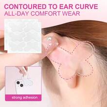VIANOMI 60pcs Transparent Ear Support Patches, Visual Face Slimming Effect, Photography Party Makeup Accessory, Invisible Ear Shaping Patches, Transparent Self-Adhesive Ear Support Lifting Patches, Facial Contour Modification - Clear - View 6