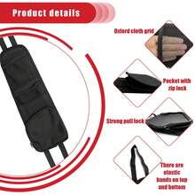 EIGIIS 1pc Oxford Cloth Grid Car Seat Back Storage Hanging Bag With Zipper And Elastic Straps, Suitable For Car, SUV And Truck Accessories - one-size - View 4