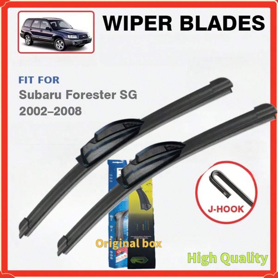 Front Wiper Blades Set Kit For Subaru Forester SG 2002-2007 Window Windshield Windscreen Brushes Cutter J Hook - T0021+0019 - View 1