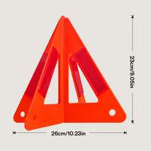 2pcs High Visibility Reflective Car Triangle Set - Durable Plastic, Rear Exterior Accessory - Tripod - View 3