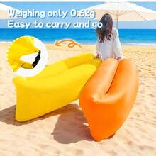 Multicolor Single Inflatable Lazy Sofa, Portable Outdoor Beach Air Sofa Bed, Foldable Camping Sleeping Bag for Comfortable Rest - Verde - Ver 3