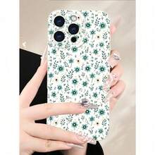 1PC, Cute Mint Green Tiny Ditsy Floral Flower Leaf Aesthetic White Pattern Phone Case, Suitable For 17/16/15/14/13/12/11 (Pro/Pro Max)And Galaxy S26/S25/S24 Plus/S23/S22/S21 Ultra, It Features A Classic Creative Design With TPU Material For Camera Shock Protection, Creative And Stylish Design, Suitable For Men And Women, A Gift For Friends, Family, Boyfriend, Girlfriend - Weiss - Übersicht 7
