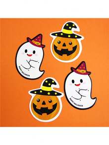 100 piezas Tarjetas de Piruleta de Calabaza y Fantasma de Halloween, Soportes de Caramelos de Halloween Lindos, Adecuados para Recuerdos de Fiesta, Meriendas de Aula, Trick Or Treaty Decoraciones de Halloween - Múltiples estilos - Ver 5