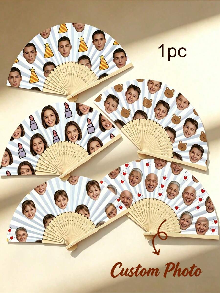 1 pieza Abanico de boda personalizado con foto y nombre LOGO, abanico clásico DIY, ornamental de alta calidad, personalizado, elegante, exquisito