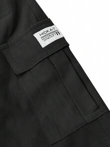 Hidkat Men's Athletic And Casual Cargo Shorts With Multiple Pockets And A Drawstring Elastic Waistband. Suitable For Outdoor Hiking, Daily Running, And Commuting. - Black - View 6
