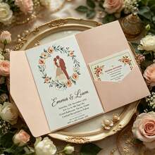 25pcs Envelope Style Tri-Fold Pocket Wedding Invitation Cards, Suitable For Engagement, Baptism, DIY Invitations, Invitations, Pocket Invitations, Christmas Cards, Birthday Invitations, Wedding Invitations, Invitations - View 9