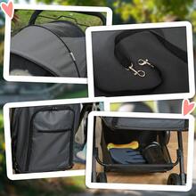 Stroller/Pram For Small Dogs And Cats, Pet Cart, Oxford Dark Grey, 76.5 X 52 X 95 Cm - 深灰色 - 查看 5