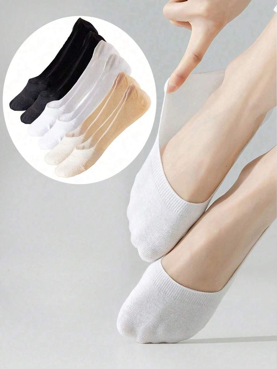 6 Pairs Women's Low Socks, Absorbent And Breathable Cotton, Anti-Odor, Suitable For Spring-Summer Footwear - Multicolor - View 1