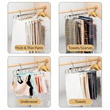 6-stöckiger Magic Hanger Hosenständer - Mit rutschfesten Stangen, verstärktem verdicktem Mehrschicht-Design; Wohnheim-Essential und platzsparender Kleiderschrank-Organizer, mit verstellbaren horizontalen Stangen - Geeignet für Zuhause, Büro oder Hotelnutzung - Verschiedenfarbig - Übersicht 11