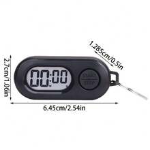 Kitchen Sports Countdown Timer Keychain, Digital Pocket Timer For Decoration, Training Aid Tool, Sports Timer Pendant. - Black - View 1