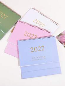 1PC Large 2027 Retro Desktop Calendar, Stylish Home Decoration,Compact Vertical Flip Design, Durable Metal Ring Binding, Clear Monthly Layout - Single Piece - View 5