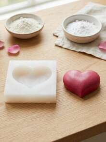 1pc Heart-Shaped And Double Heart Silicone Mold, Suitable For Cake Decoration, Valentine's Day, Wedding, Chocolate, Pudding, Candy - Multicolor - View 9