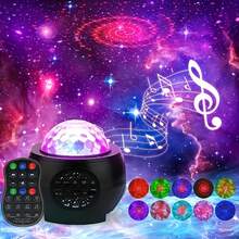 星空投影燈,附遙控器與音樂喇叭的小夜燈,支援語音控制,適用於兒童、成人臥室/裝飾/生日/派對、成人遊戲室、家庭劇院、天花板、房間裝飾 - USB-powered Starlight Lamp - 查看 3
