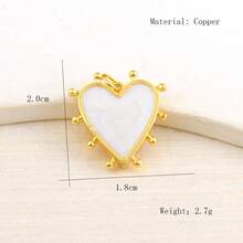 1 pièce Pendentif cœur en cuivre, style minimaliste mode pour femmes, accessoires DIY pour bracelet, collier, boucle d'oreille, sac et chaîne de téléphone, fait main - Multicolore - Voir 14