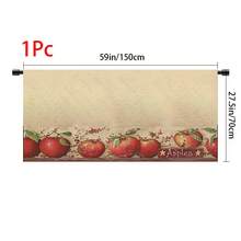 1pc, Home Decor, Red Apple Theme Pattern Printed Table Skirt, Kitchen Small Curtain, Kitchen Cabinet Cover, With Curtain Holes, Easy To Hang, Rectangular, Machine Woven, Machine Washable, Kitchen Decoration And Accessories, Perfect For Kitchen Cabinets And Home Decor - Multicolor - View 16