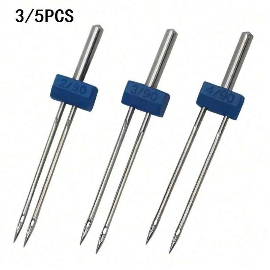 3/5PCS Sewing Machine Needles Double Twin Needles 2.0/90 3.0/90 4.0/90 Sewing Needles For Most Household Sewing Machine