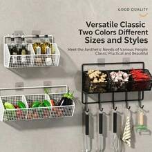 1 pieza Estante de almacenamiento de condimentos sin taladro para cocina, estante de especias de 3 niveles montado en la pared, a prueba de humedad y óxido, organizador esencial de cocina - Estante de almacenamiento de pared para cocina - Ver 5