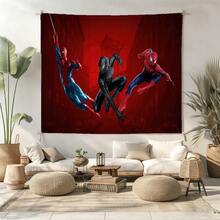 1pcs M Arvel Superhero Series S Pider-Man Theme Tapestry, Superhero Patter Wall Hanging Fabric Poster Cool Comic Art Background Blanket, Modern Home Fashion Decor, For Living Room Bedroom College Dorm Game Room Home Decor Fans Gift - 彩色 - 查看 2
