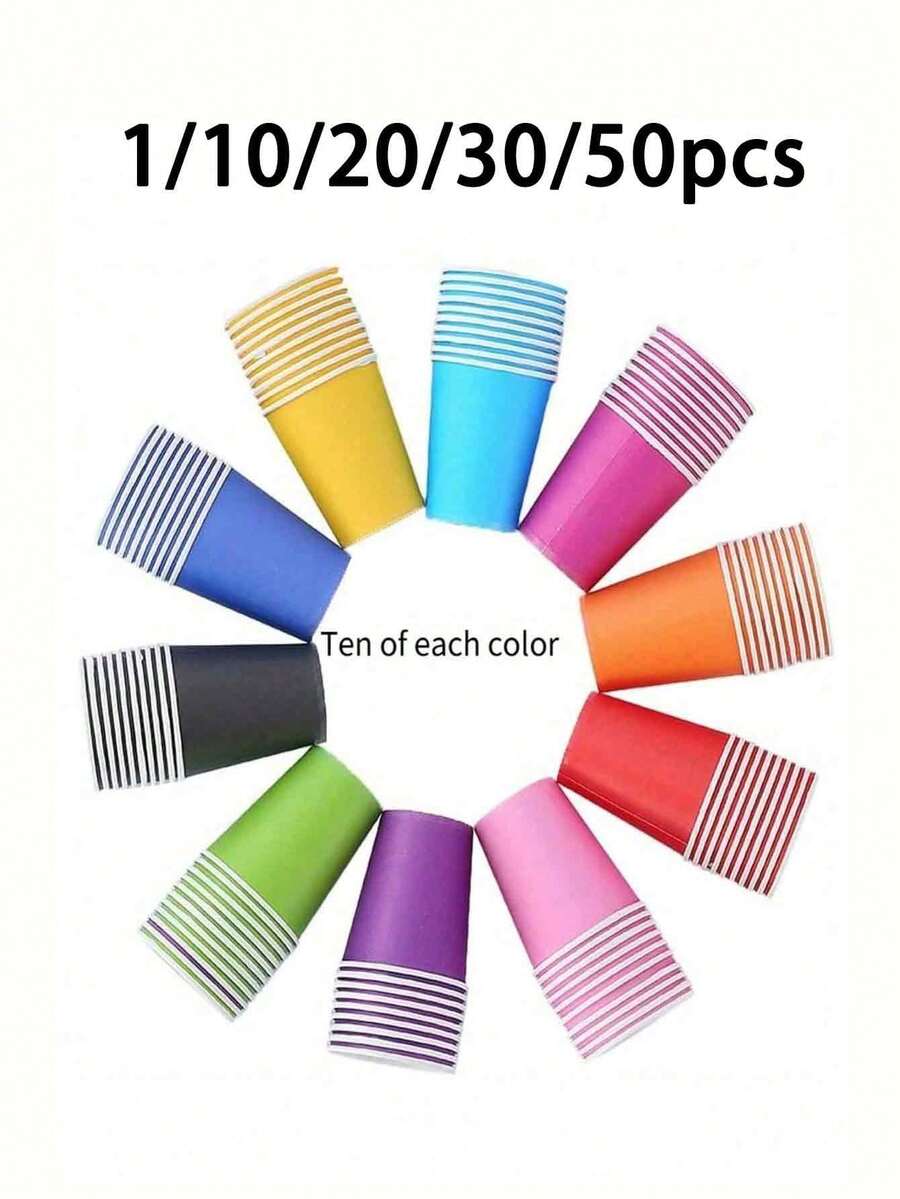 10/20/30/50/100 pezzi Bicchieri di carta colorati, adatti per bevande calde/fredde, ottimi per matrimoni, picnic, barbecue, eventi di viaggio, forniture per feste non rivestite, bicchieri per feste riutilizzabili, rosa - forniture per feste in casa, bevande fredde, caffè, forniture per celebrazioni di festival - Multicolore - Visualizzare 1
