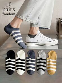 5 pares de calcetines de tobillo a rayas unisex, de tela cómoda, de moda, adecuados para deportes, uso casual, al aire interior, un gran regalo para hombres, calcetines minimalistas y divertidos, ideales para vacaciones, festivales y fotografía - Multicolor - Ver 11