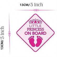 1/3/5 Pcs Stickers For Cars, Little Princess On Board, Princess Car Logo, Princess Car Window Decal, Adorable Pink Stickers For Girls(A/B Available) - Multicolor - View 5