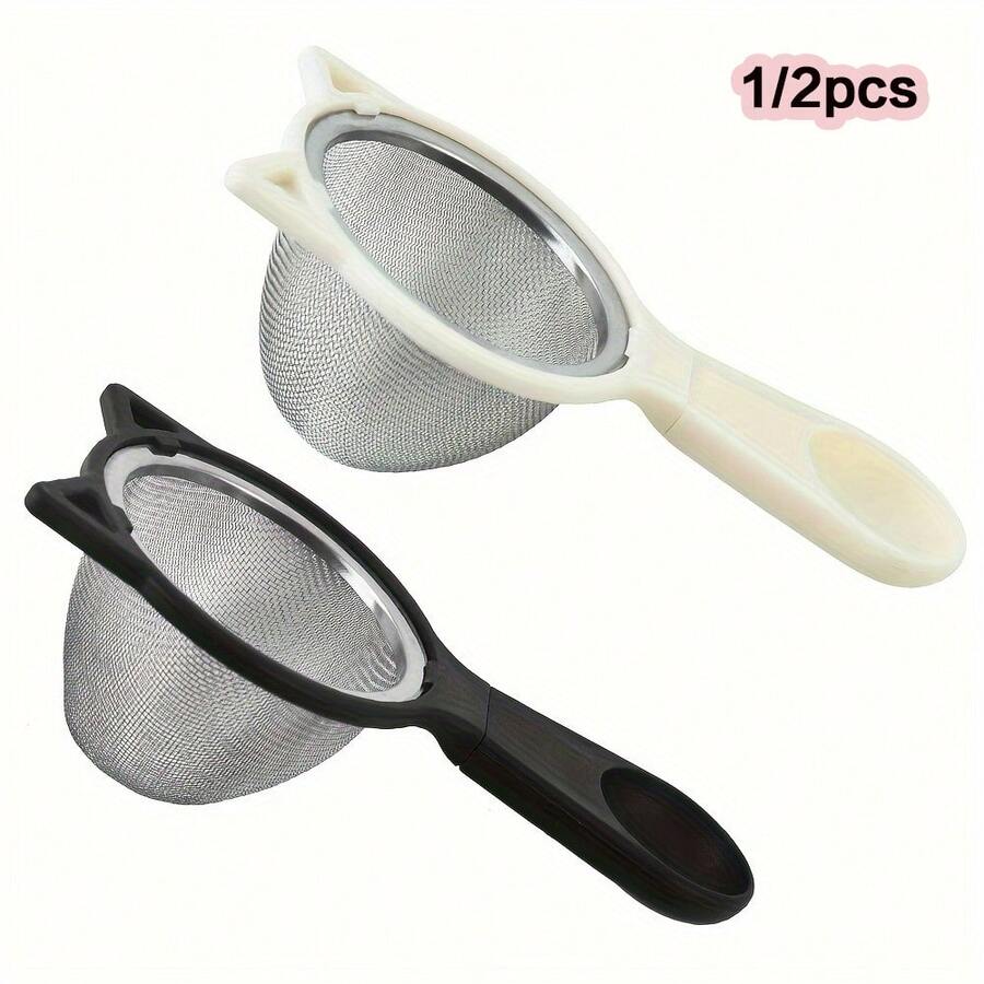 1/2 piezas Coladores de malla metálica multifuncionales con mango - Perfectos para hacer jugos, colar té, harina, leche de soja y talla grande - Utensilios y herramientas de cocina para una preparación de alimentos sin esfuerzo - Multicolor - Ver 1