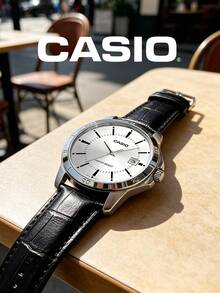 Casio MTP-V004L-7A 男士經典腕錶，銀色錶盤搭配黑色皮革錶帶，時尚商務手錶，適合日常配戴與送禮 - 均碼 - 查看 9