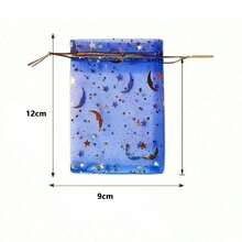 100 /50/20/10pcs, Moon Star Drawstring Organza Bags - Perfect For Jewelry, Party Favors - Mixed Colors For Weddings, Valentine's Day And Christmas - Packaging Bag - View 4
