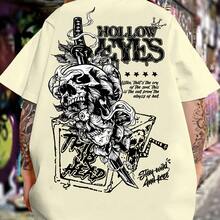 Camiseta para Hombre con Estampado de Calavera Abyss Y2K - Blanco - Ver 2