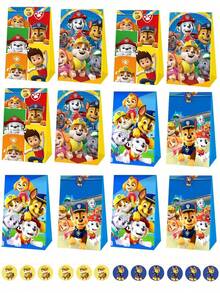 Paw Patrol Juego de fiesta de cumpleaños con tema Puppy League de 6/10/12 piezas, bandera triangular, sombrero de papel, bolsa de regalo y bolso de mano. Es el mejor regalo festivo para amigos, un artículo de decoración para crear ambiente de fiesta, un accesorio de decoración del hogar y una decoración perfecta para la habitación. - Multicolor - Ver 20