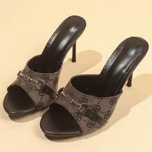 Women Heeled Sandals - Khaki - View 8