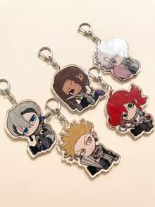 1/5pcs GACHIAKUTA Anime Character Acrylic Keychain, Zanka Nijiku/Rudo/Enjin/Riyo/Jabber Japanese Text Bag Charm, Cute Keychain Accessory - Style C - View 5