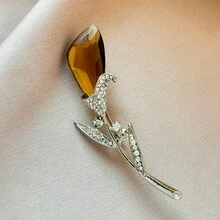 1pc Elegant Zinc Alloy Flower Brooch For Women, Suitable For Spring, Summer, Autumn, Winter Daily Wear - Multicolor - View 8