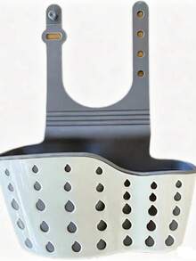1/2pcs Double Layer Kitchen Storage Basket, Adjustable Sink Rack, Silicone Faucet Draining Basket, No-Drill Bathroom Shelf, Storage Box With Quick Drainage System, Suitable For Storing Sponges, Soap, Cloths, Brushes And Other Kitchen Supplies - A - View 14