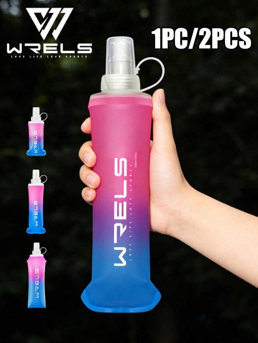 1/2入 150ml/250ml/500ml WRELS 矽膠漸層水壺,可折疊、防漏、輕巧便攜。適合跑步、健身、騎單車及露營戶外運動。健身配件,跑步水壺 - 可折疊 - 查看 1