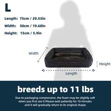 Medium Dog Washable Rectangular Dog Bed, Medium Orthopedic Dog Bed, Warm Soft Comforting Sleep Puppy Bed, Durable Pet Bed, Large Dog Non-Slip Bottom Dog Bed - Black - View 5