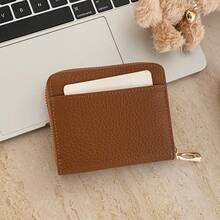 Lychee Texture Japanese Niche Zipper Bi-Fold Wallet Coin Purse Multi-Functional Coin Storage Bag - Multicolor - View 5