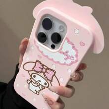 SANRIO 時尚新款 3D 女孩粉色波點 My Melody 手機殼，適用於 iPhone 17 Pro Max、Apple 15 Pro、14、13 矽膠創意保護殼 - 粉色 - 查看 1