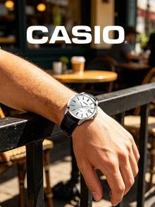 Casio MTP-V004L-7A 男士經典腕錶，銀色錶盤搭配黑色皮革錶帶，時尚商務手錶，適合日常配戴與送禮 - 均碼 - 查看 5