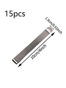 Set de 15 piezas/10 piezas/5 piezas de Pinzas de acolchado de acero inoxidable, regla de medición de 3 pulgadas, pinzas para bastilla de apliques, pinzas para cinta de costura - Plateado - Ver 6