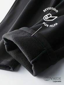 Men's Sweatpants, Soft Fleece Fabric, Thick, Warm, Cozy, For Winter And Cold Weather, Ideal For Sports, Running, And Walking. - Black - View 3