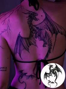 Non-Permanent Tattoo Technology Cool Dragon Inspired Design Temporary Tattoo Stickers Exquisite Detailed Natural Matte Waterproof Tattoo Stickers Super Easy To Apply Looks Great Realistic Tattoo Stickers Suitable For People - Halloween - View 3