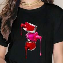 Make Up Nail Polish Makeup Coetics Manicure Nail Tech Gift T-Shirt - Black - View 1