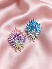 Luxury Crystal Fireworks Brooch For Women, Rhinestone Flower Pin, Banquet Wedding Dress Accessory - Multicolor - View 3